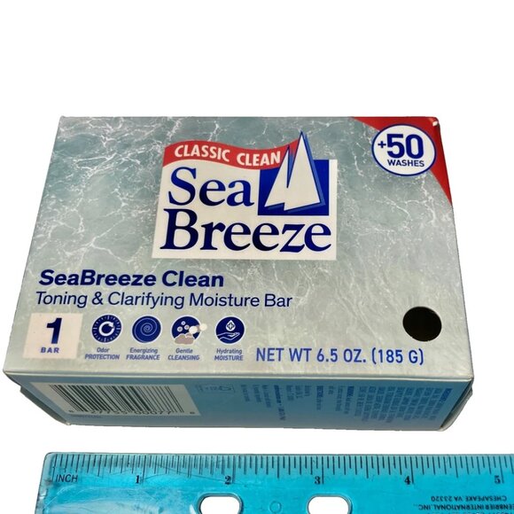 4 SEA BREEZE Classic Clean Toning & Clarifying Moisture BAR SOAP 6.5 oz X 4 Bars - Picture 5 of 6
